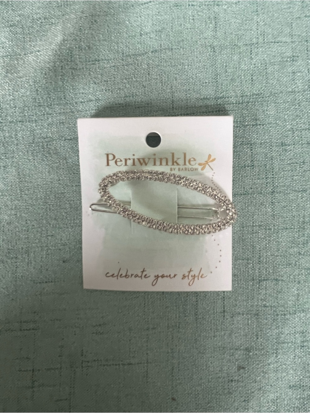 Periwinkle by Barlow Silver Crystal Oval Brooch